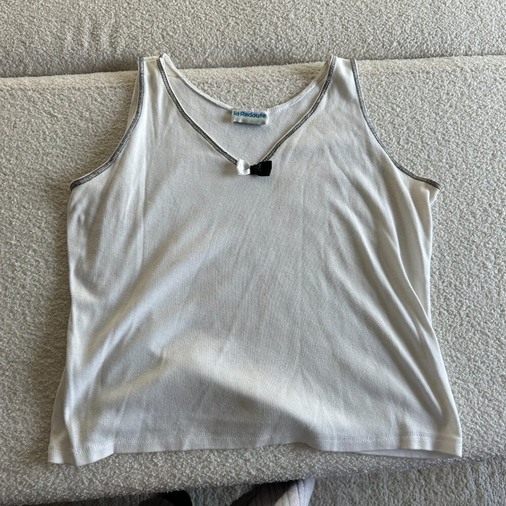 La Redoute Women's White Tank Top – Sleeveless Basic Top, No Size Tag